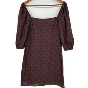 Revolve Peony Swimwear Puff Sleeve‎ Mini Dress in Raisin Women's Size 12
